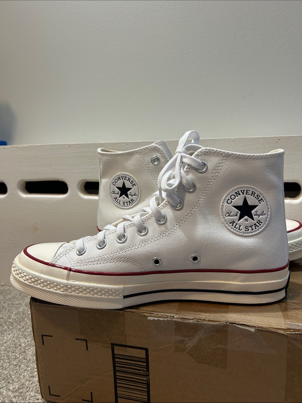 Converse All Star 70’s White High-Tops with red stripe - Picture 5 of 8